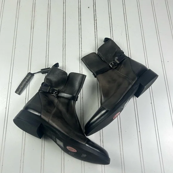 Stelle Monelle Black Leather Ankle Boots with Buckle Women’s Size EU 36 - Picture 2 of 12